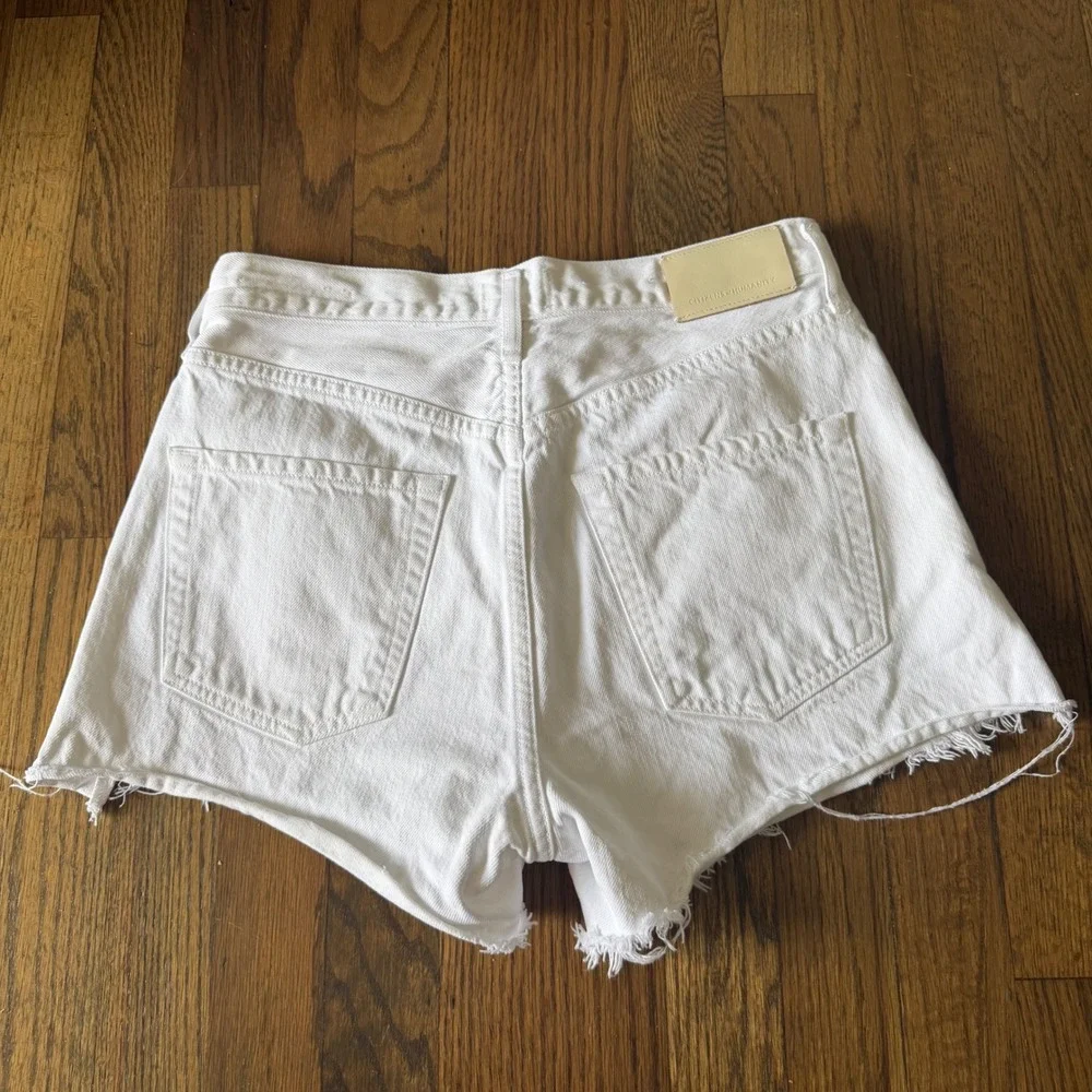 Citizens of Humanity Shorts Womens 26 Marlow Vintage White Denim High Rise